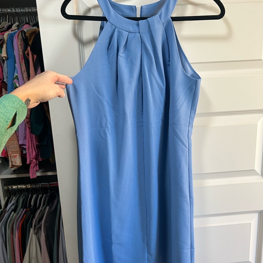 Vince Camuto Sky Blue Halter Midi Dress